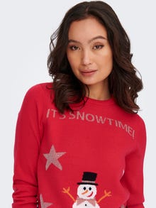 ONLY X-mas Strickpullover -High Risk Red - 15271075