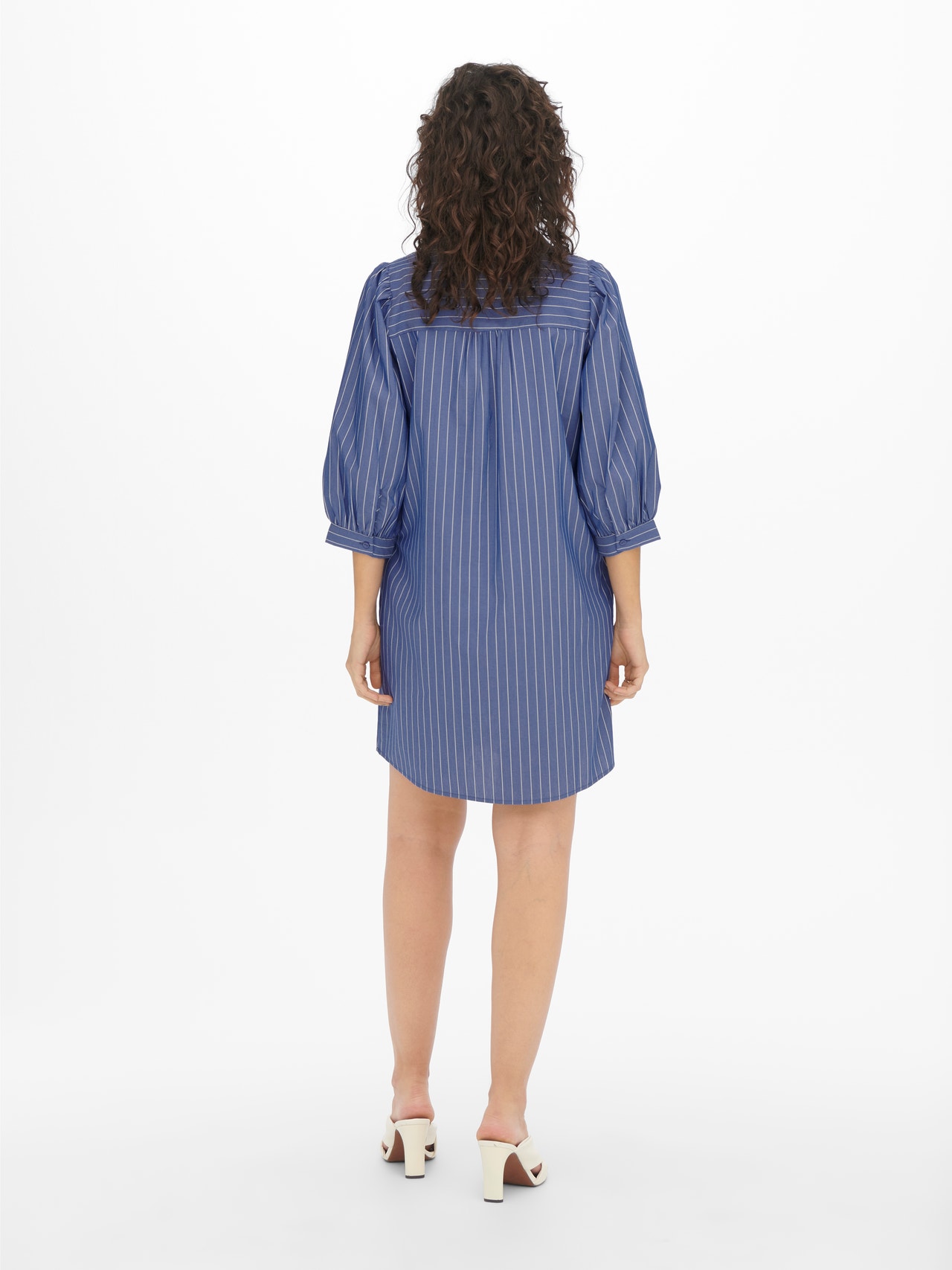 ONLY Regular fit V-Hals Korte jurk -Dazzling Blue - 15271183