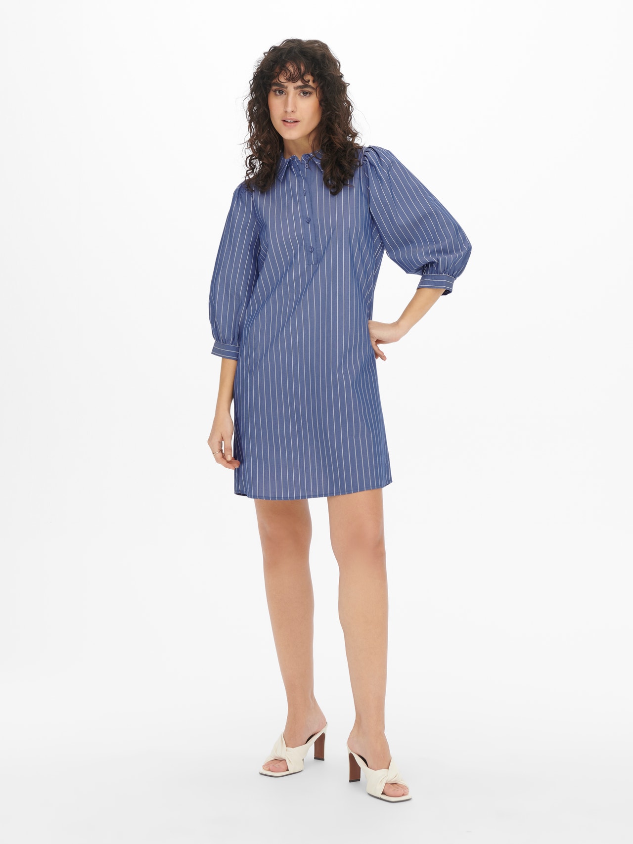 ONLY Regular fit V-Hals Korte jurk -Dazzling Blue - 15271183