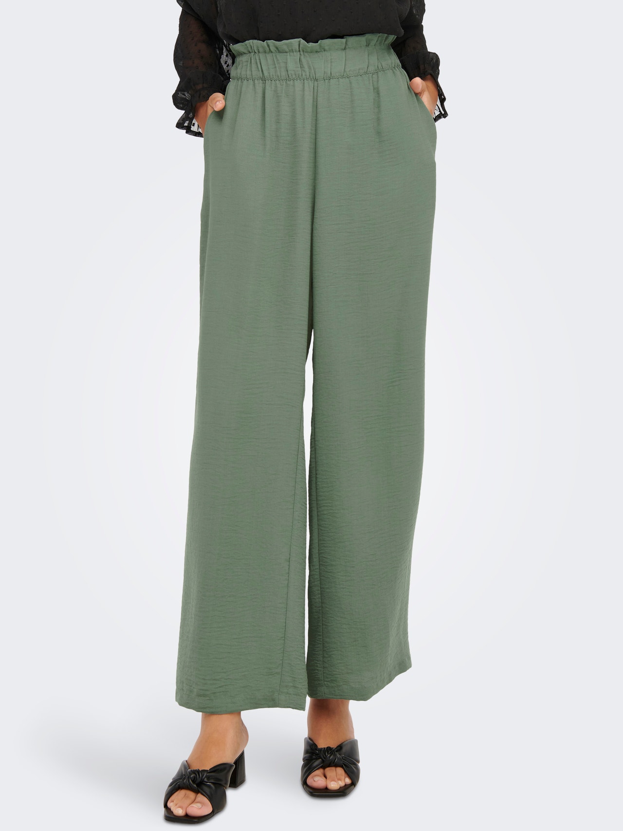ONLY Highwaisted Wide Pants -Sea Spray - 15271184