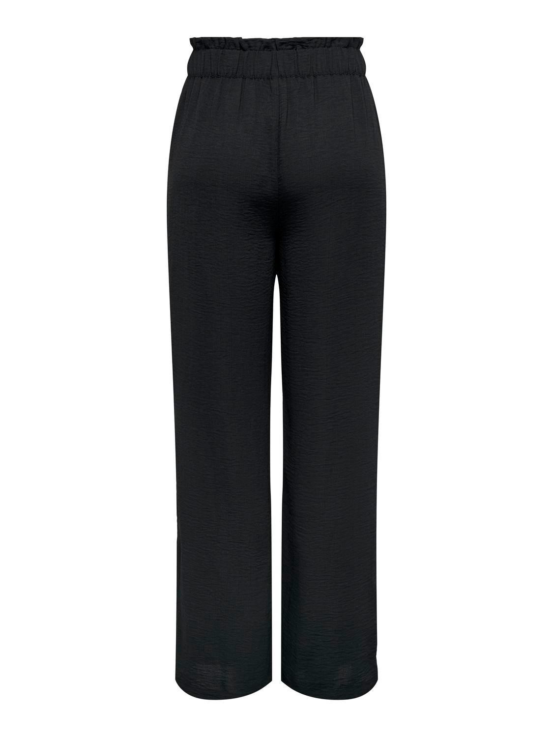 ONLY Pantalons Regular Fit Taille haute -Black - 15271184