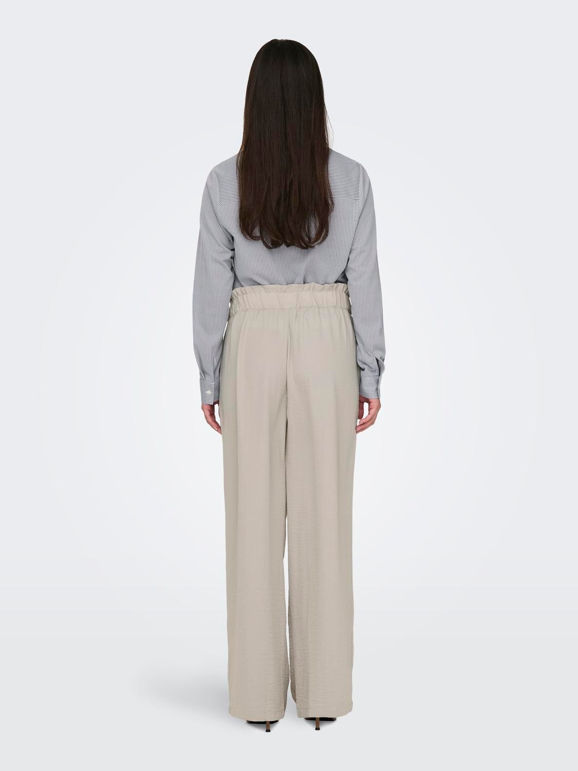 ONLY Regular Fit High waist Trousers -Chateau Gray - 15271184