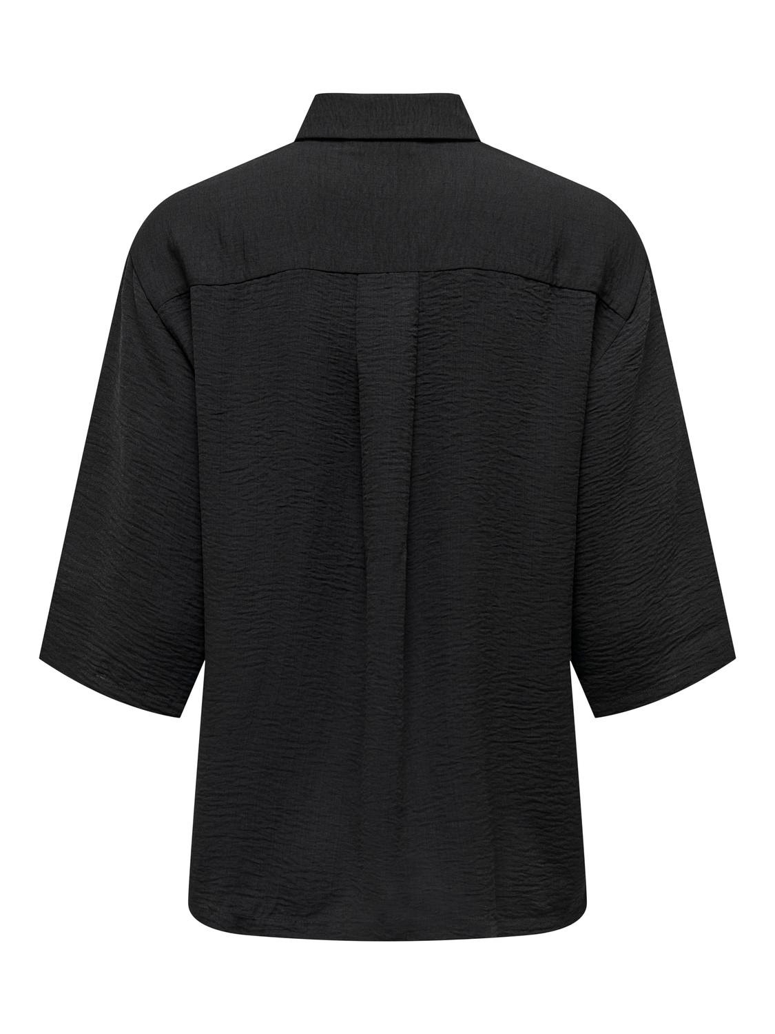 ONLY Regular Fit Skjortekrage Volumermer Skjorte -Black - 15271186