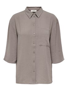 ONLY Camisas Corte regular Cuello de camisa Mangas voluminosas -Driftwood - 15271186