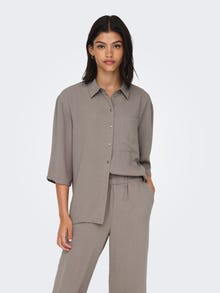 ONLY Regular Fit Shirt collar Volume sleeves Shirt -Driftwood - 15271186
