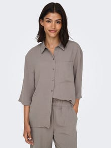 ONLY Regular Fit Shirt collar Volume sleeves Shirt -Driftwood - 15271186