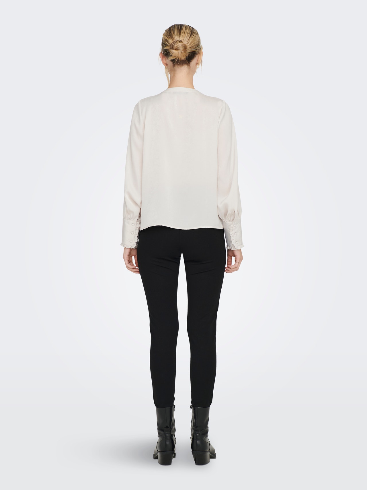 ONLY Solid colored Long Sleeved Top -Pumice Stone - 15271200