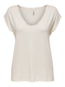 ONLY Tavapärane lõige V-kaelus Top -Cloud Dancer - 15271263