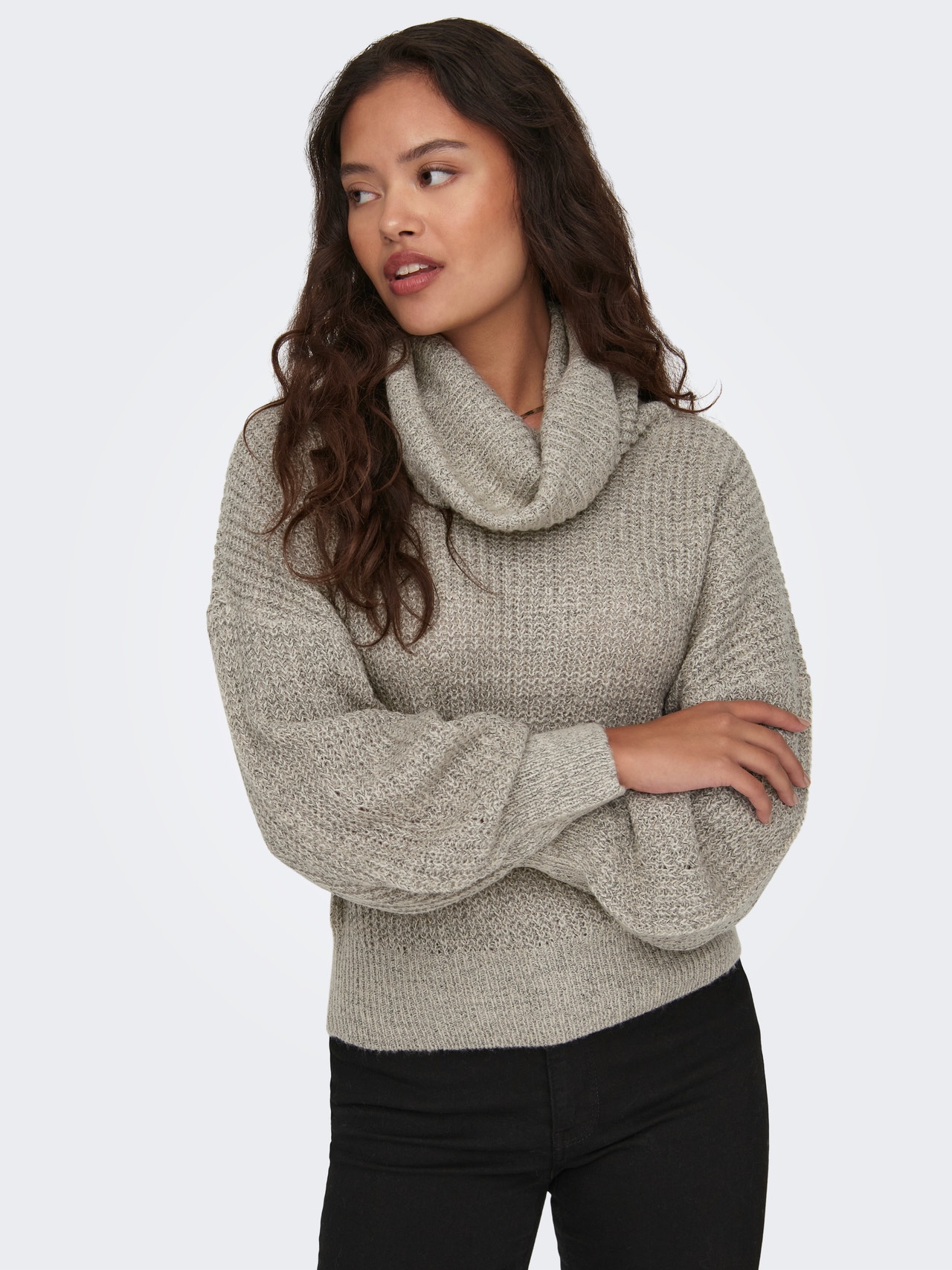 ONLY Pull-overs Col roulé -Cement - 15271281
