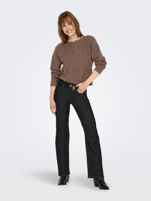 ONLY Boat neck Pullover -Chocolate Brown - 15271302