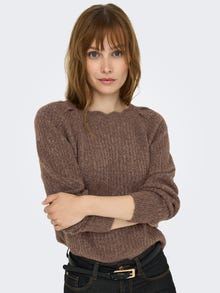 ONLY Boat neck Pullover -Chocolate Brown - 15271302