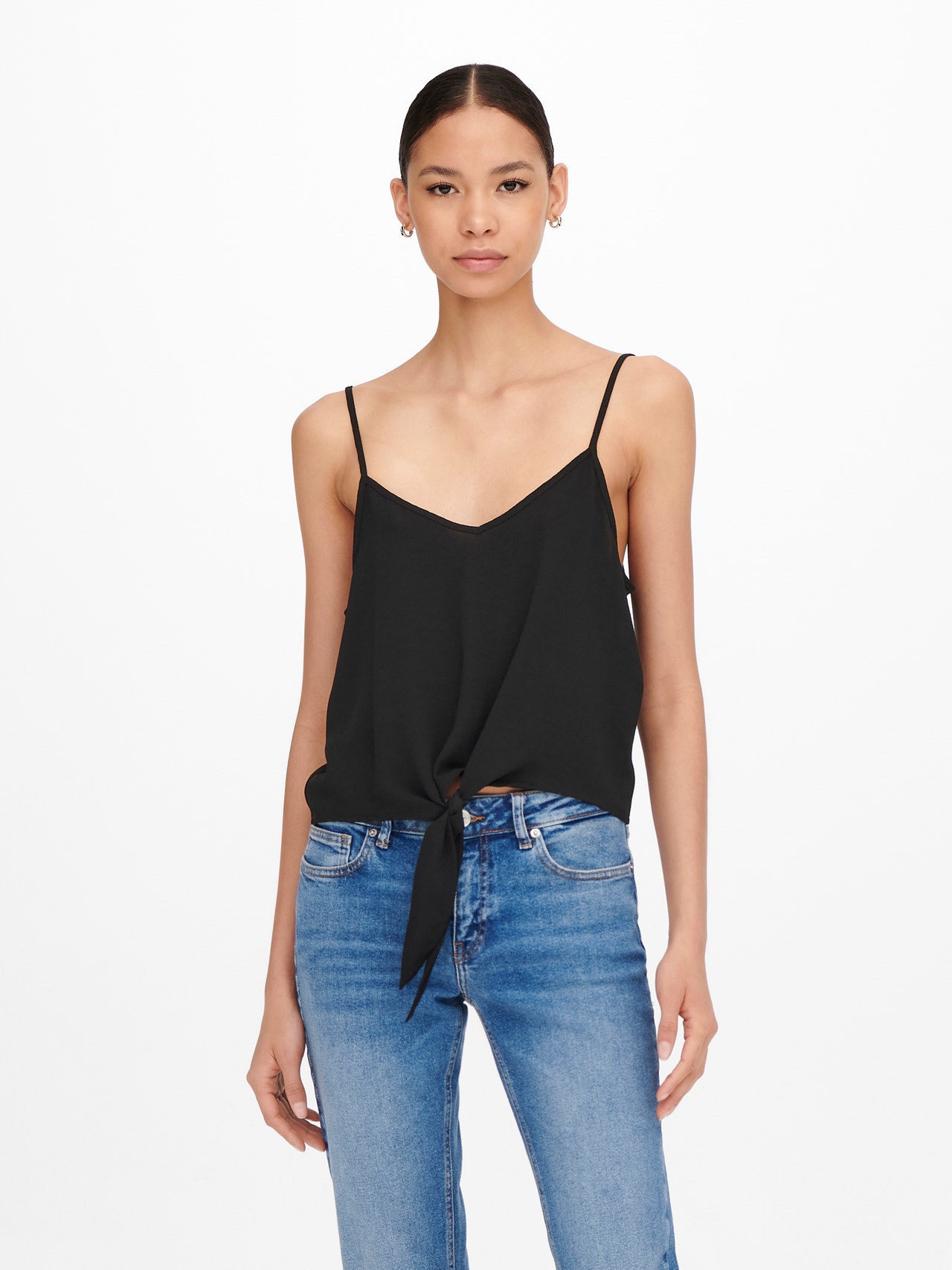 ONLY Knot detailed Top -Black - 15271357