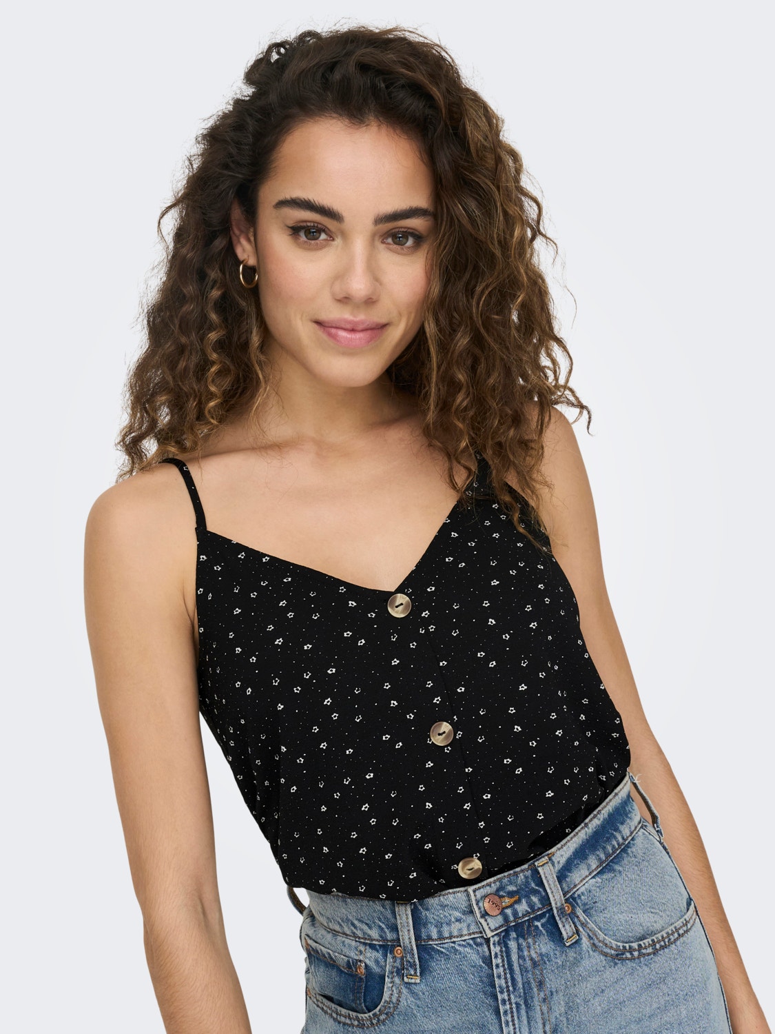 ONLY Button detailed Top -Black - 15271370