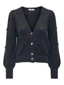 ONLY V-Neck High cuffs Balloon sleeves Knit Cardigan -Black - 15271419