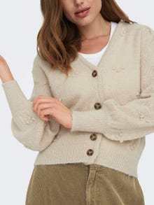 ONLY Dot structured Knitted Cardigan -Cement - 15271419