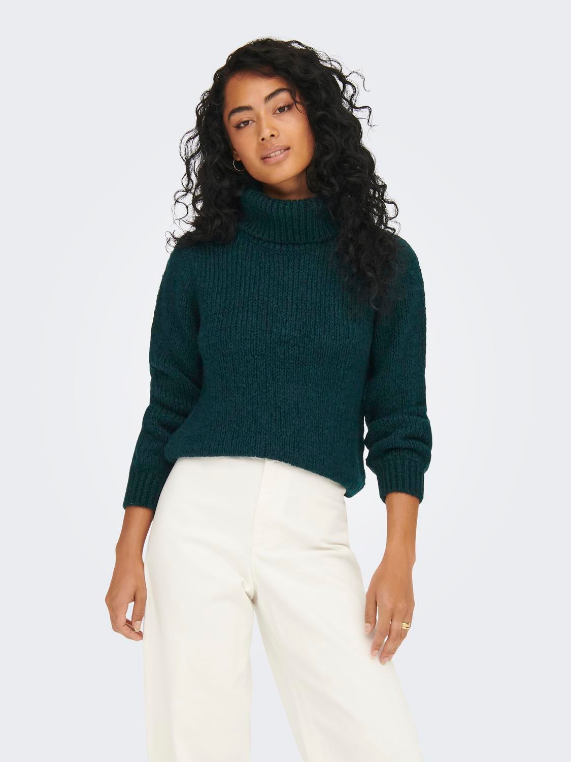 Roll Neck Knitted Pullover | Medium 