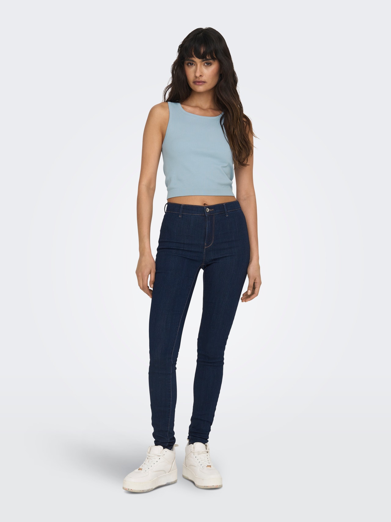 ONLY Débardeurs Cropped Fit Col rond -Ashley Blue - 15271533
