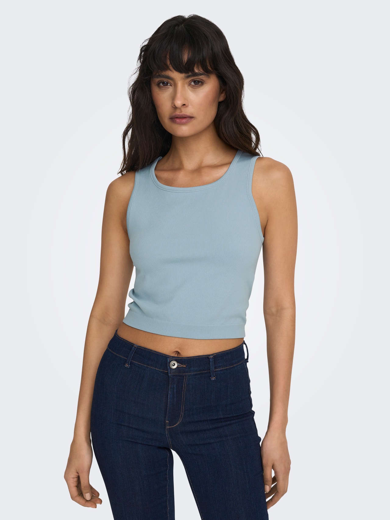ONLY Cropped fit O-hals Tanktop -Ashley Blue - 15271533
