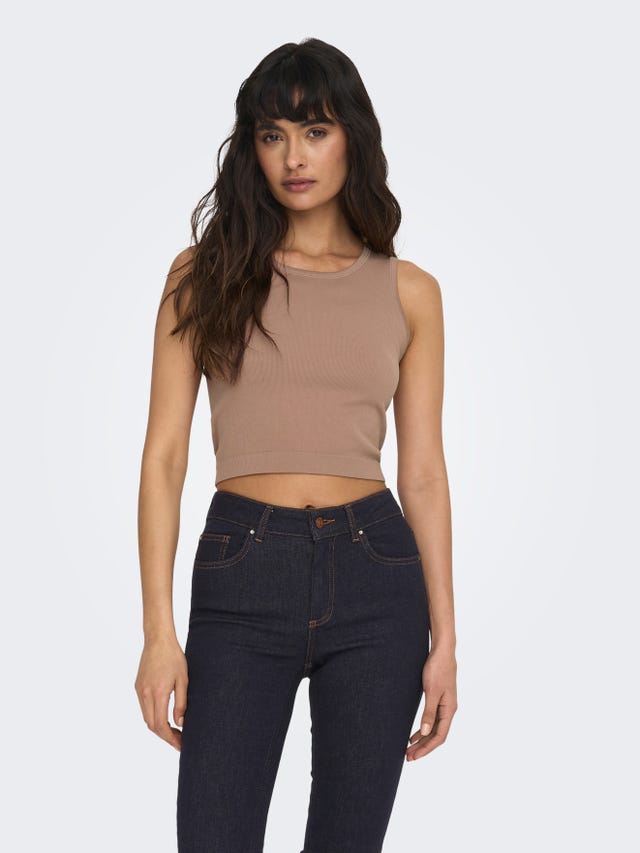 ONLY Cropped Fit Round Neck Tank-Top - 15271533