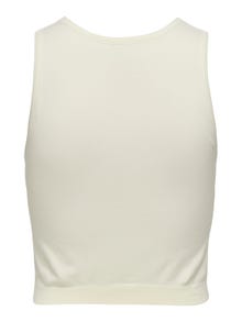 ONLY Cropped Fit Round Neck Tank-Top -Cloud Dancer - 15271533