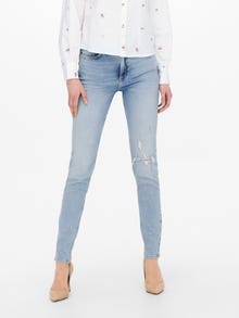ONLY Flared fit High waist Gescheurde zomen Jeans -Light Blue Denim - 15271616