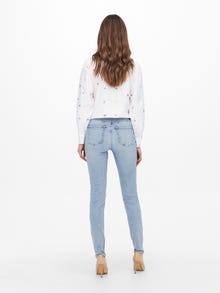 ONLY Jeans Flared Fit Taille haute Ourlets déchirés -Light Blue Denim - 15271616