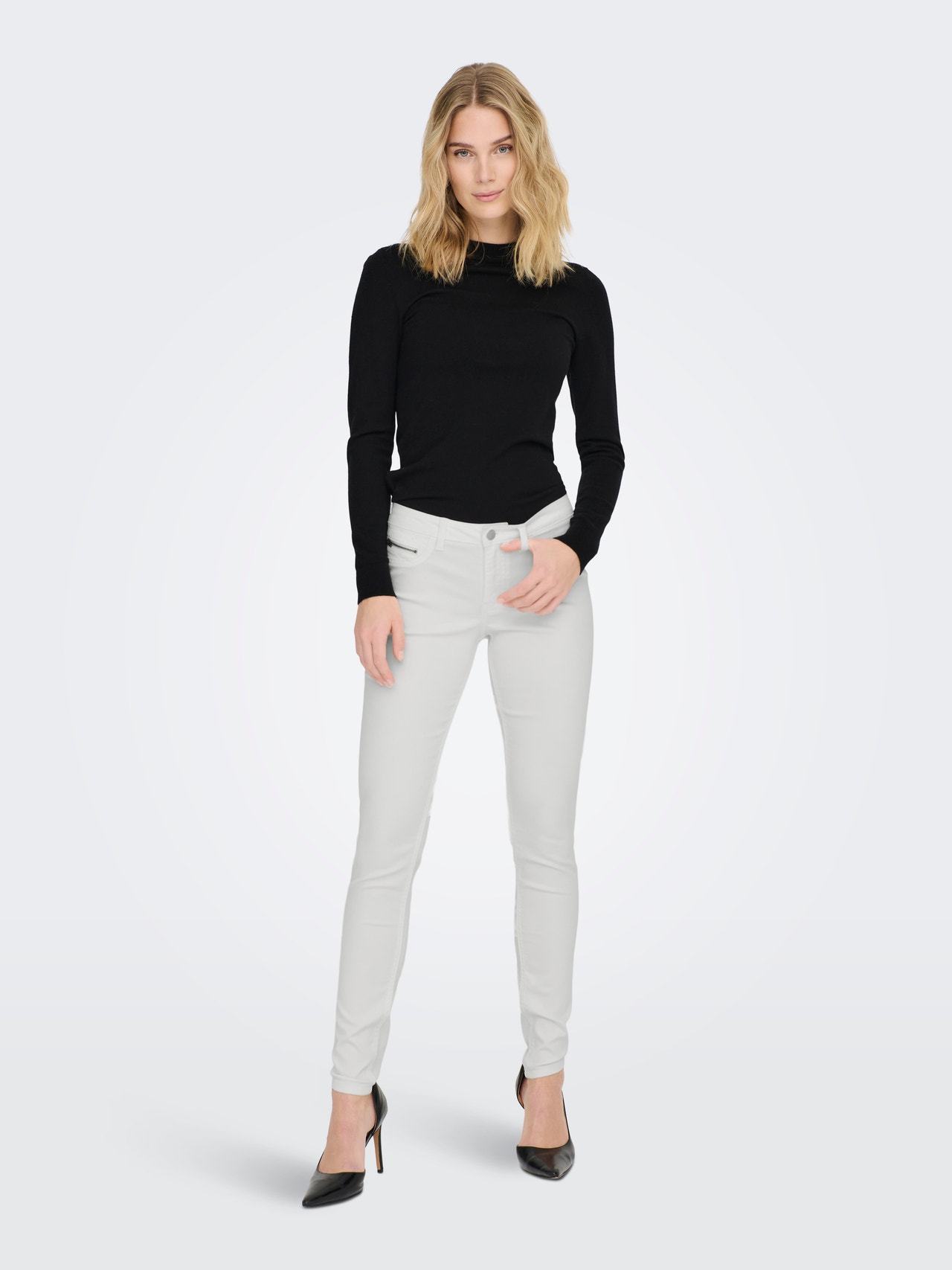 ONLY Skinny fit Regular waist Jeans -White - 15271705
