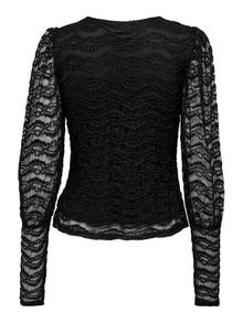 ONLY Lace Long Sleeved Top -Black - 15271712