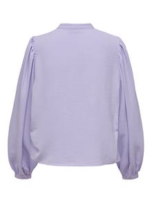 ONLY Loose Fit China Collar Buttoned cuffs Volume sleeves Top -Lavender - 15271743