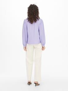 ONLY Loose fit Chinese boord Manchetten met knoop Volumineuze mouwen Top -Lavender - 15271743
