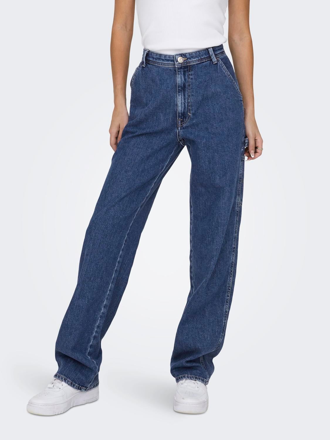 Onlwest Hohe Taille Gerade Geschnitten Jeans