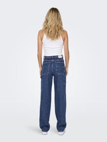 ONLY ONLWEST High Waist CARPENTER STRAIGHT Jeans -Medium Blue Denim - 15271792