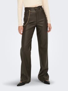 ONLY Faux leather Trousers -Delicioso - 15271877