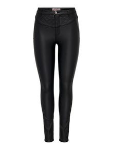 ONLY Skinny bukser med høj talje -Black - 15271914