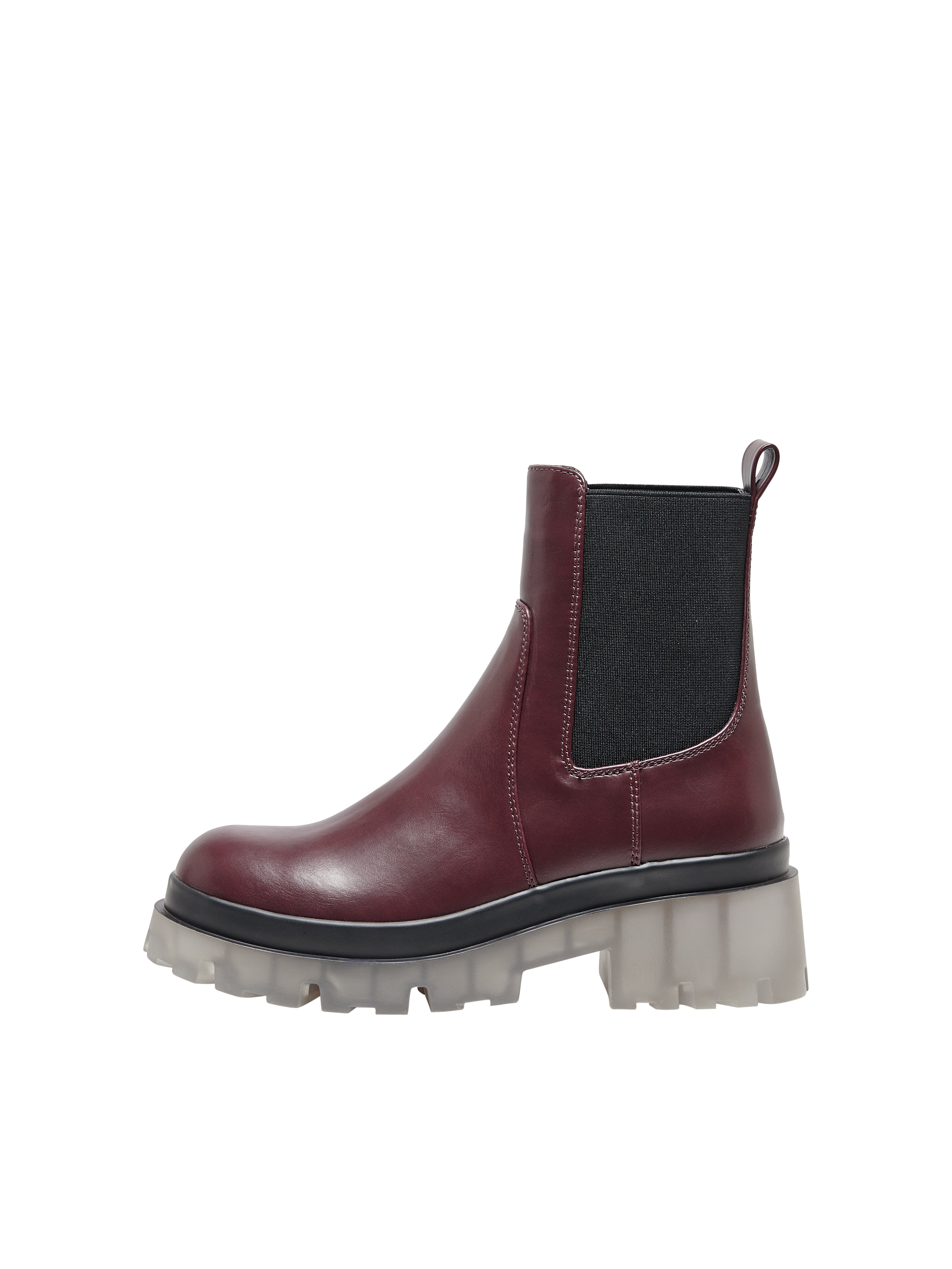 Burgundy chunky boots sale