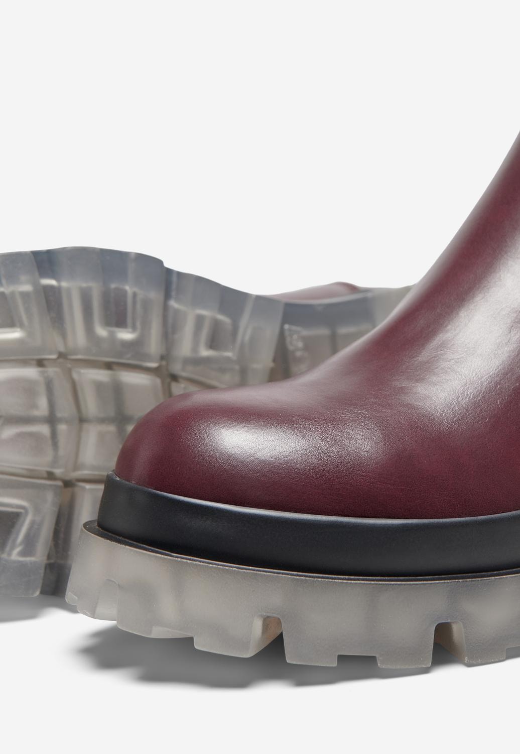 ONLY Round toe Boots -Burgundy - 15272038