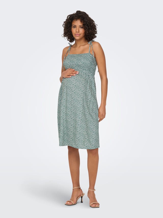 ONLY Normal geschnitten Trapezausschnitt Maternity Schmale Träger Kurzes Kleid - 15272103