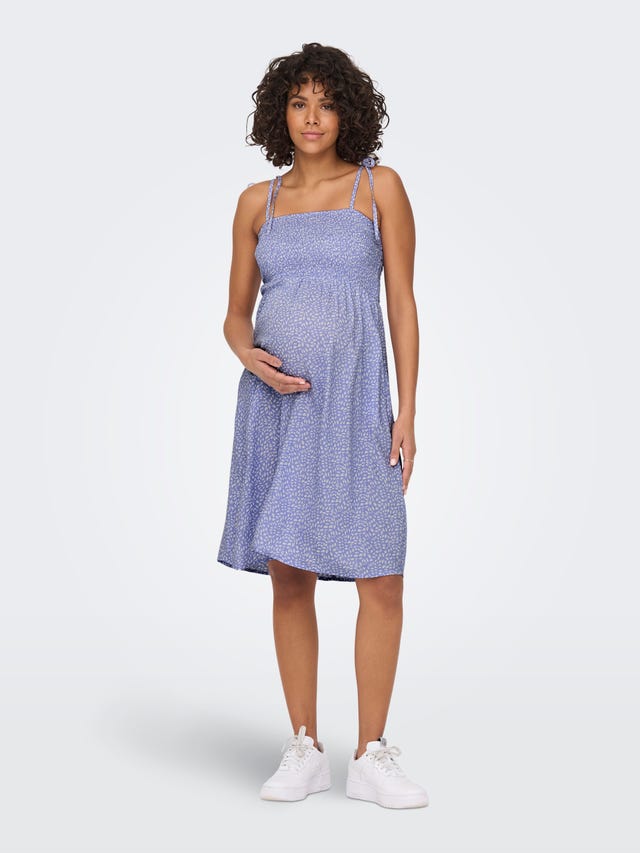 ONLY Normal geschnitten Trapezausschnitt Maternity Schmale Träger Kurzes Kleid - 15272103