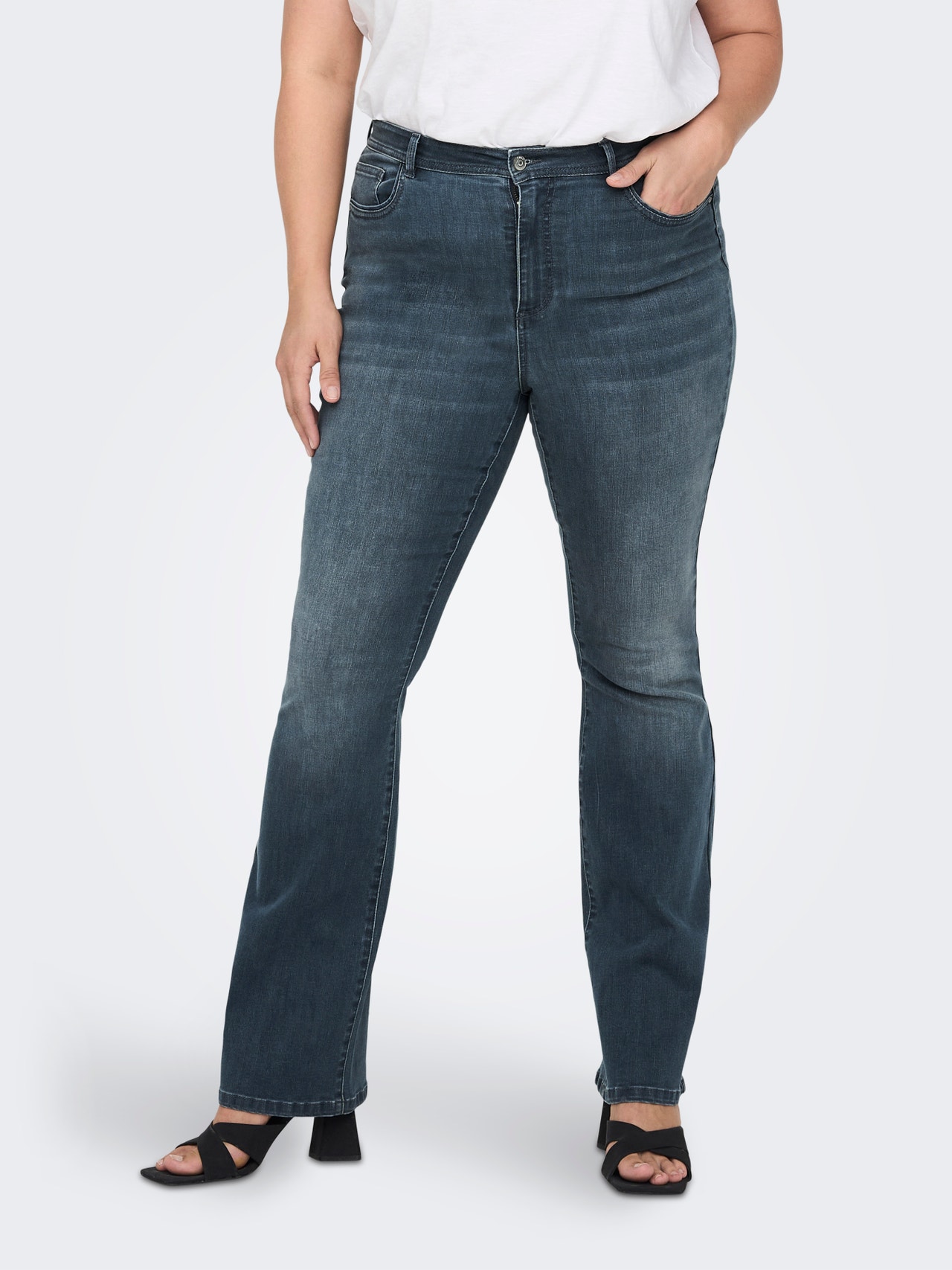ONLY Flared fit Curve Jeans -Blue Black Denim - 15272132