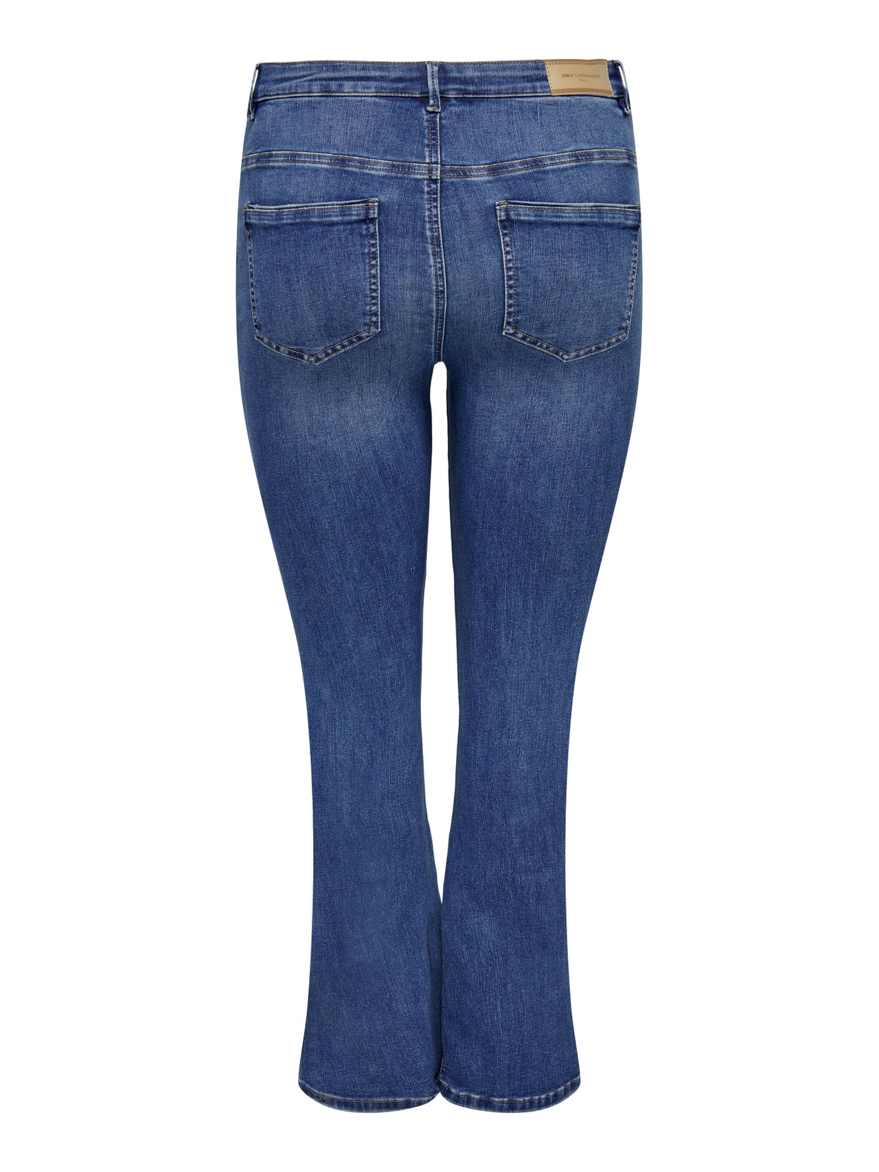 ONLY CARSally corte skinny de cintura alta, para talla grande Jeans de campana -Medium Blue Denim - 15272141