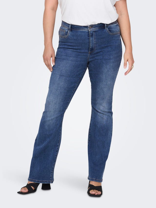 ONLY CARSally corte skinny de cintura alta, para talla grande Jeans de campana - 15272141