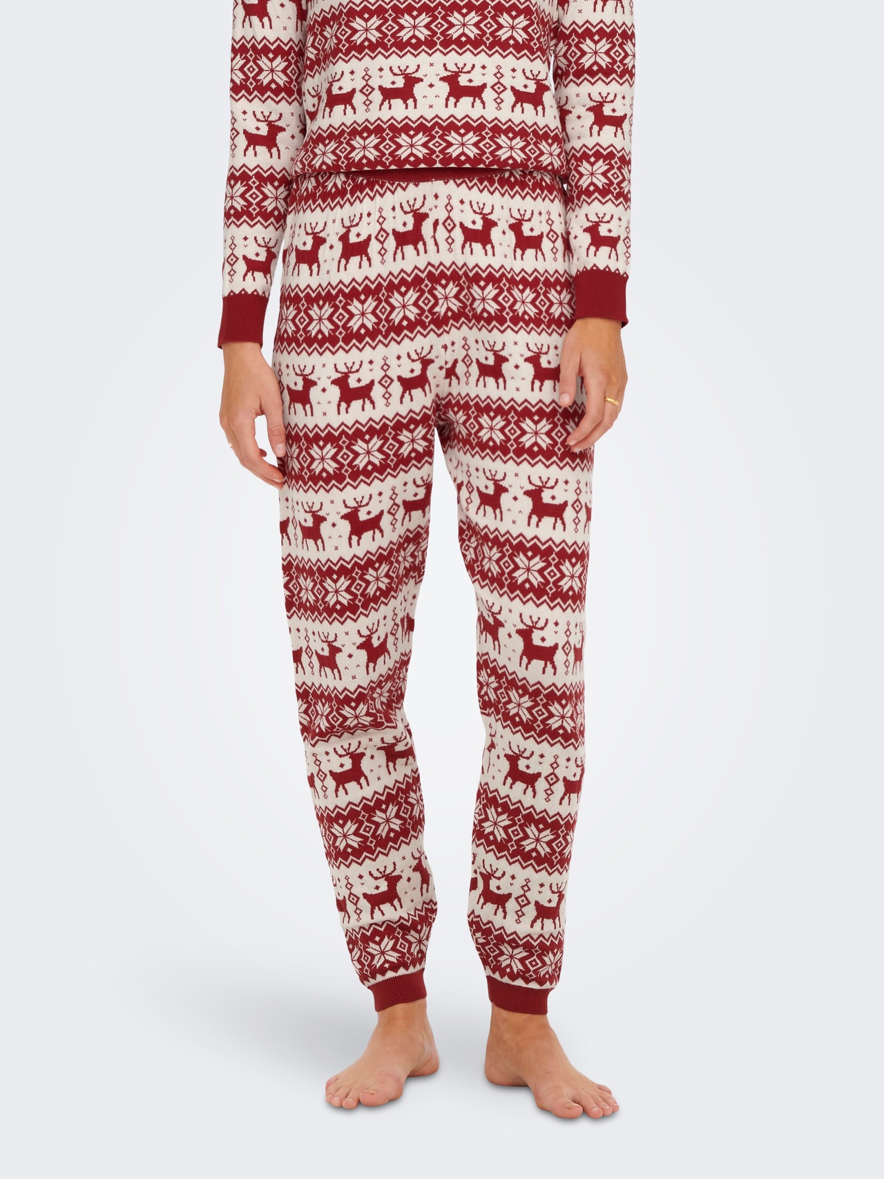 ONLY Knitted X-mas Trousers -Chili Pepper - 15272160
