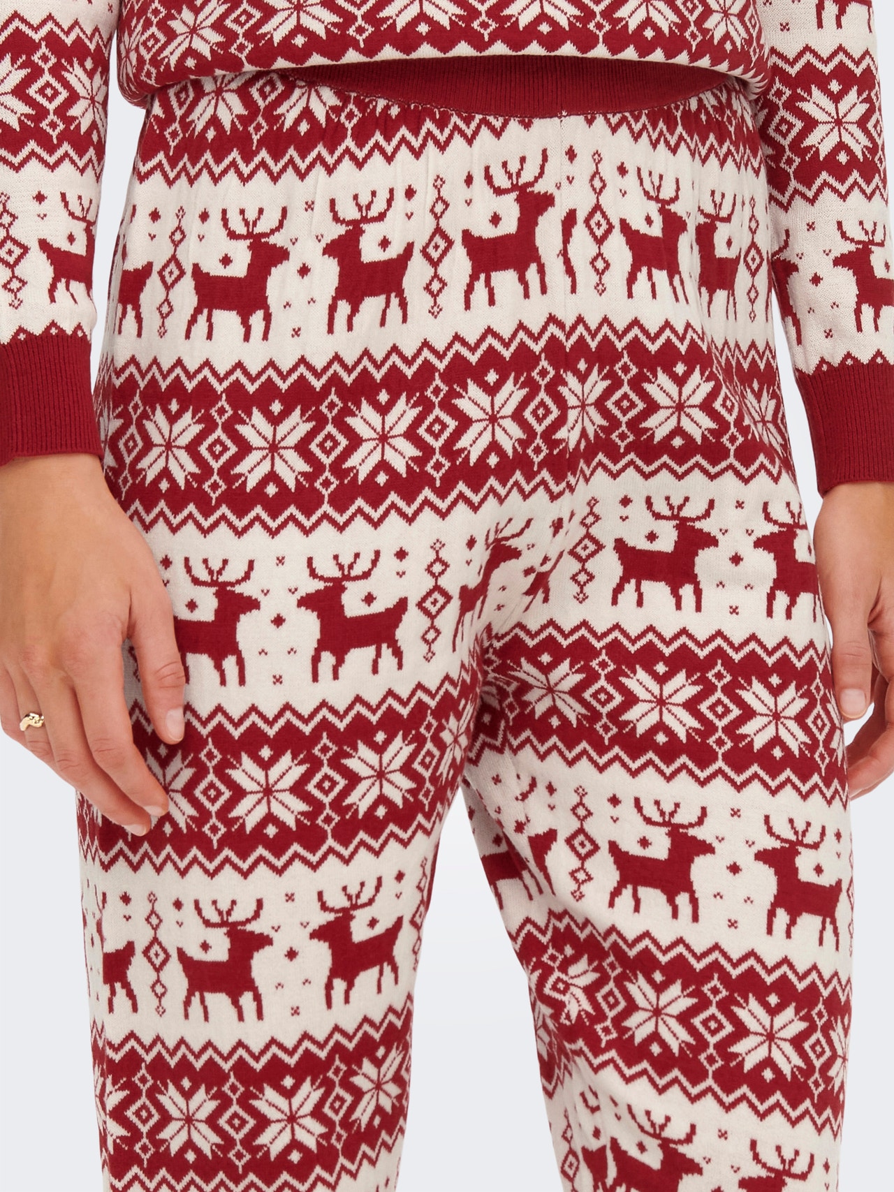 ONLY Knitted X-mas Trousers -Chili Pepper - 15272160