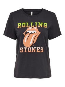 ONLY Rolling Stones-prydd T-shirt -Phantom - 15272165