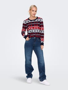 ONLY O-Neck Christmas Pullover -Night Sky - 15272170