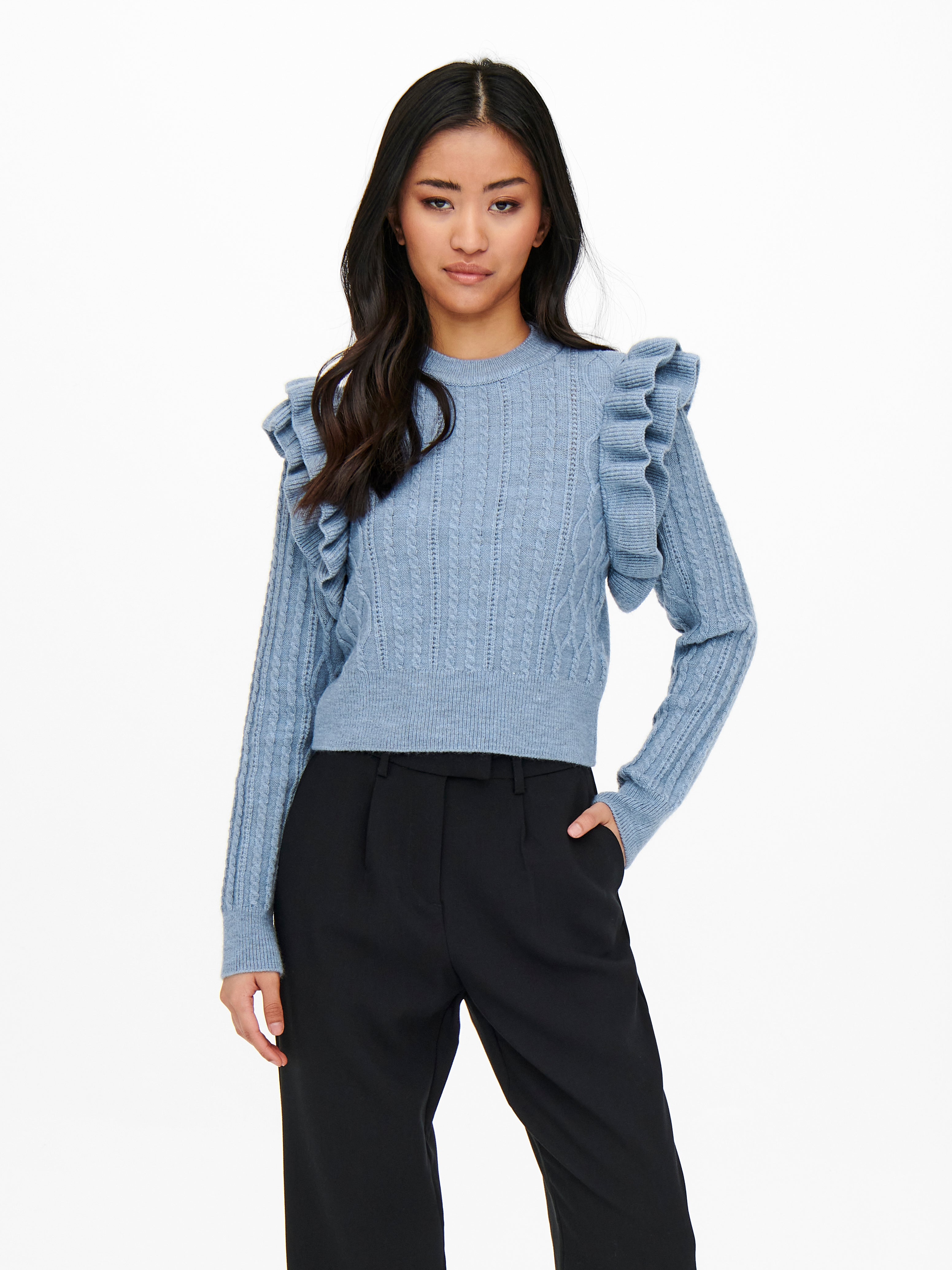 Frill detailed Knitted Pullover with 20 