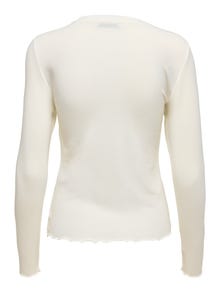 ONLY Wave edge Long sleeved top -Egret - 15272215