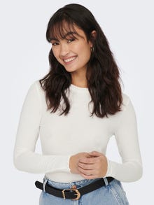 ONLY Wave edge Long sleeved top -Egret - 15272215