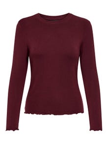 ONLY Tops Regular Fit Col rond -Madder Brown - 15272215