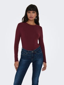 ONLY Tops Regular Fit Col rond -Madder Brown - 15272215